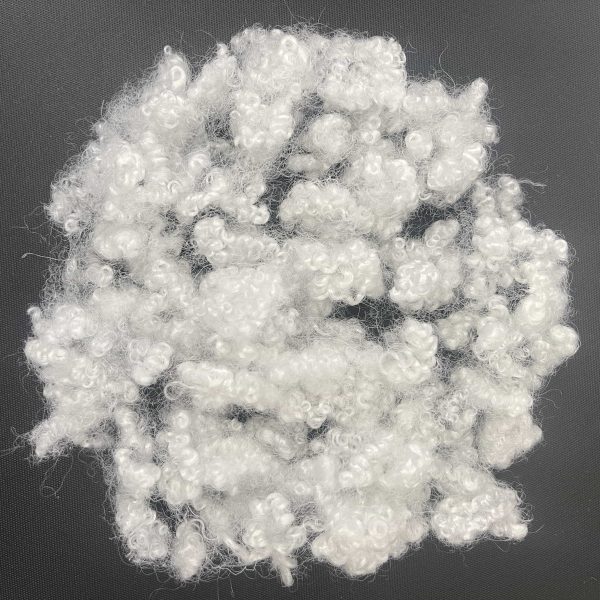 recycled polyester fiber BS5852 certified 3D-15D 32mm64mm HC slick white color stuffing cushions use - 图片 4