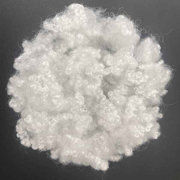 recycled polyester fiber BS5852 certified 3D-15D 32mm64mm HC slick white color stuffing cushions use - 图片 2